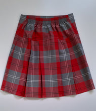 elasticated pull up skirt red and grey tartan