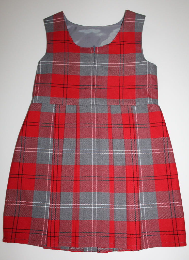 Grey tartan clearance pinafore dress