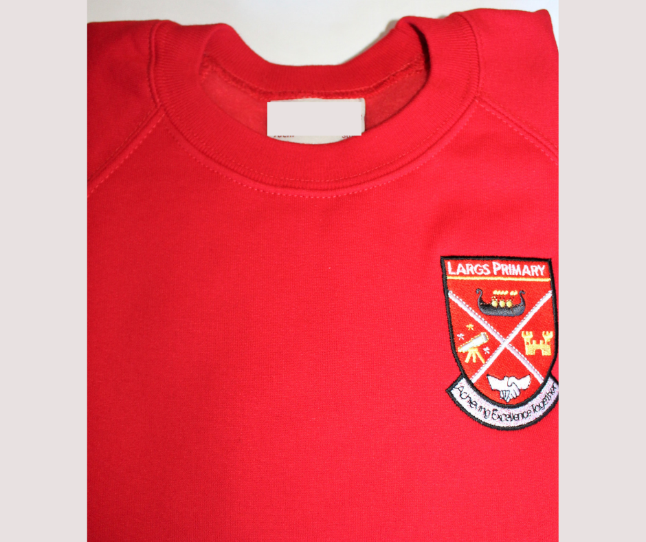 Red round neck school jumper deals