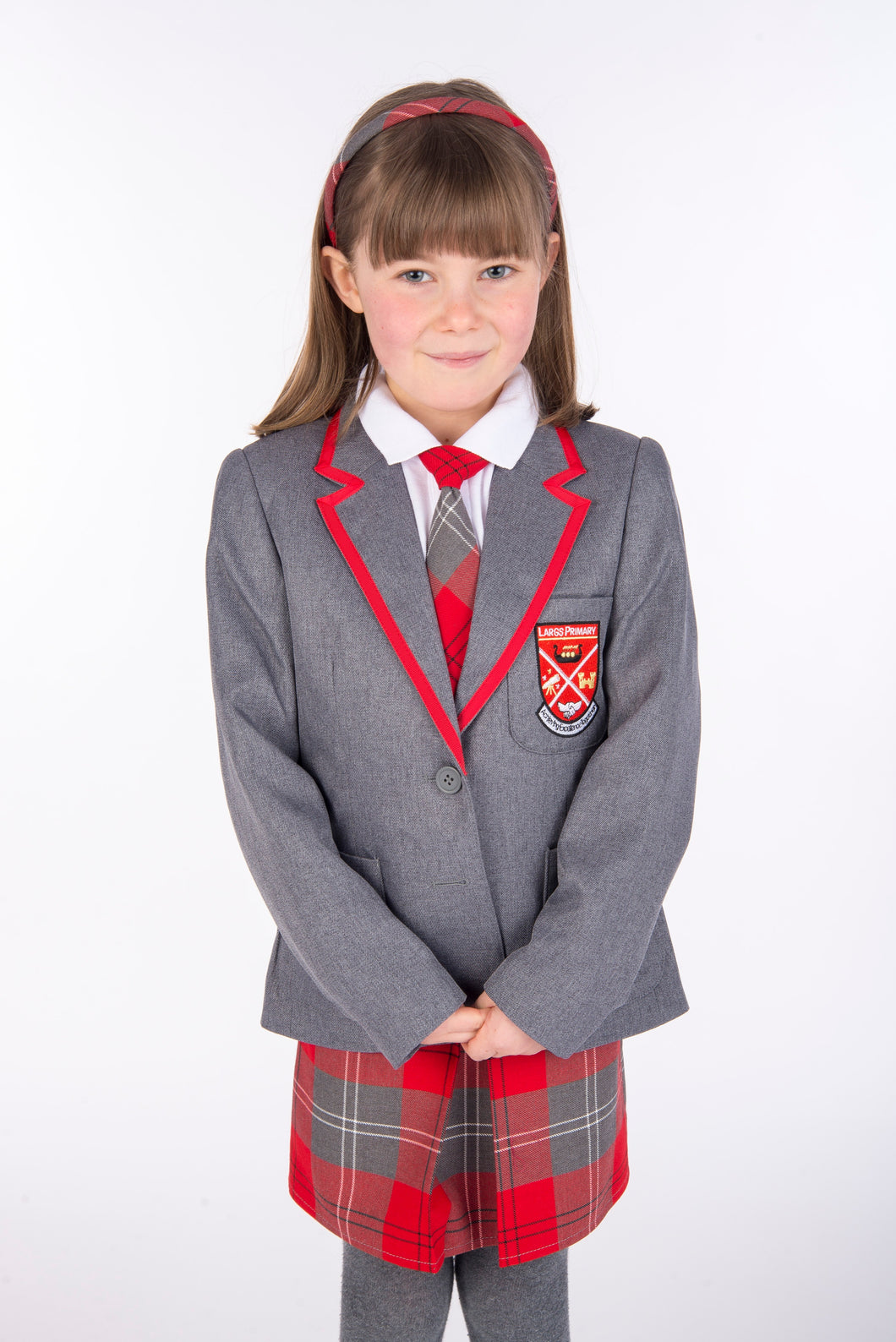 Largs Primary School uniform grey eco blazer for girls