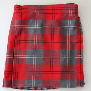 tartan kilt with elasticated waistband red and grey check for Largs Inverkip Gavinburn Port Glasgow Crookston West Kilbride Primary School