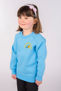Largs EYC uniform, light blue high quality sweatshirt embroidered with nursery logo