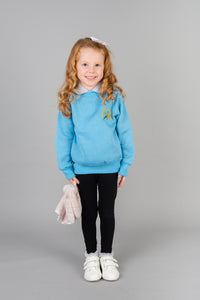 Largs EYC uniform, light blue nursery seatshirt, non colour fading, long lasting jumper
