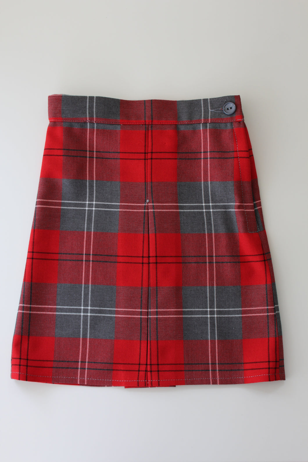 Red and grey tartan skirt super skinny fit for Largs Inverkip Gavinburn Glasgow Crookston Primary School 