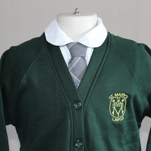 St Marys Primary School Uniform, bottle green cardigan with school badge