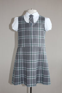 St Mary's Primary uniform, grey tartan kilt with front zip for a quick change on PE days