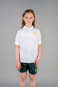 Green PE Shorts with Embroidered St Mary's Badge - Football Shorts Girls, Boys, Unisex
