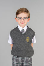 St Marys Primary School Tanktop, comfortable slip over with embroidered school badge, available in grey and green